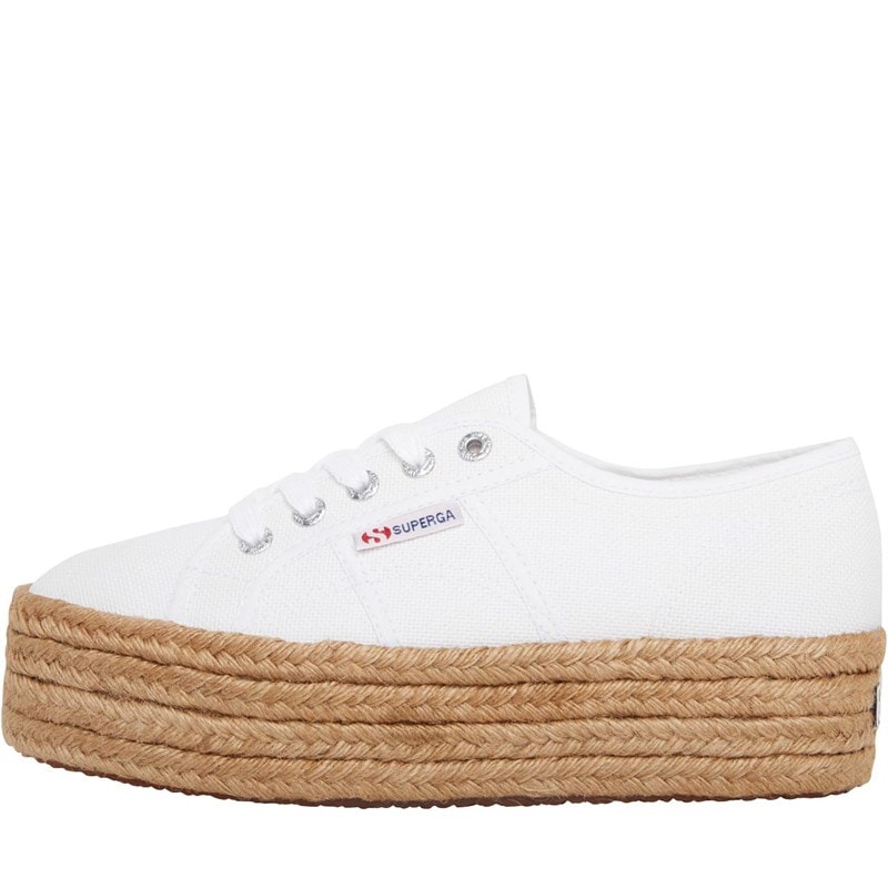 Superga Womens 2790 Cotropew Platform Canvas Pumps White