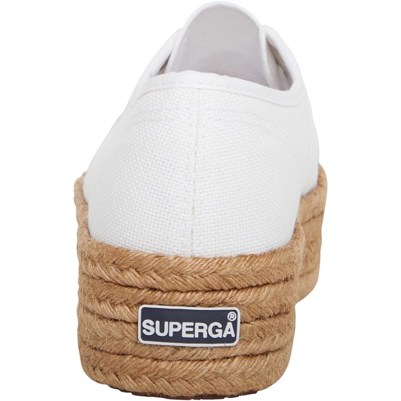 Superga Womens 2790 Cotropew Platform Canvas Pumps White - Image 3