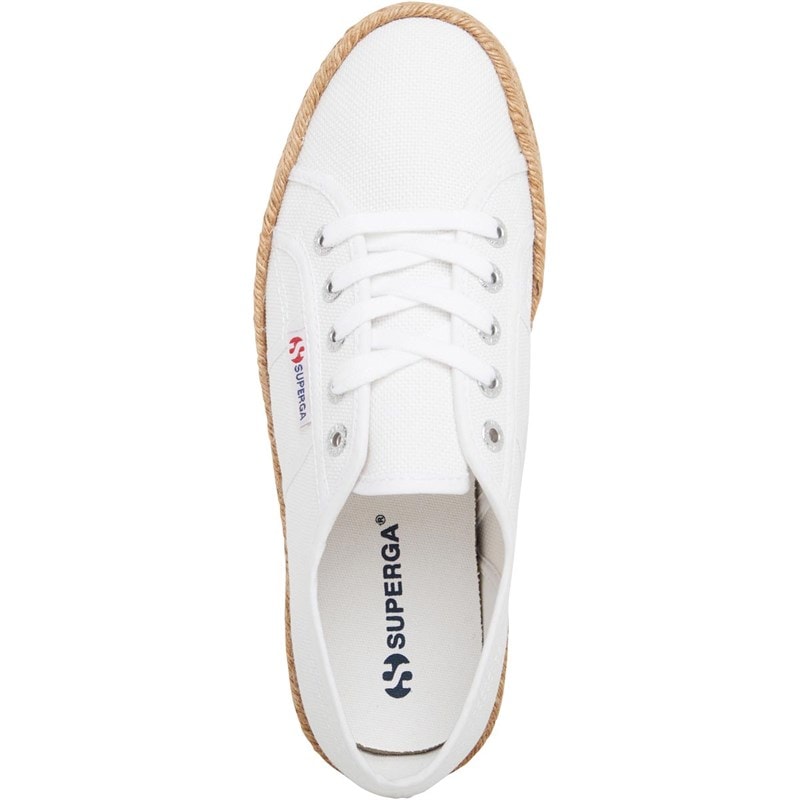 Superga Womens 2790 Cotropew Platform Canvas Pumps White - Image 4