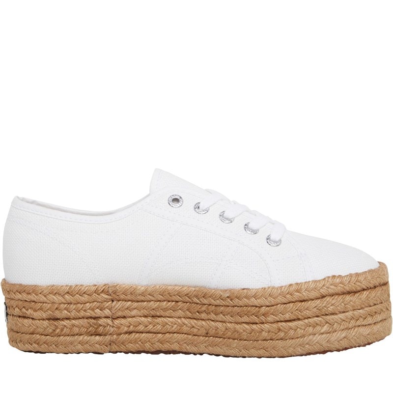 Superga Womens 2790 Cotropew Platform Canvas Pumps White - Image 5