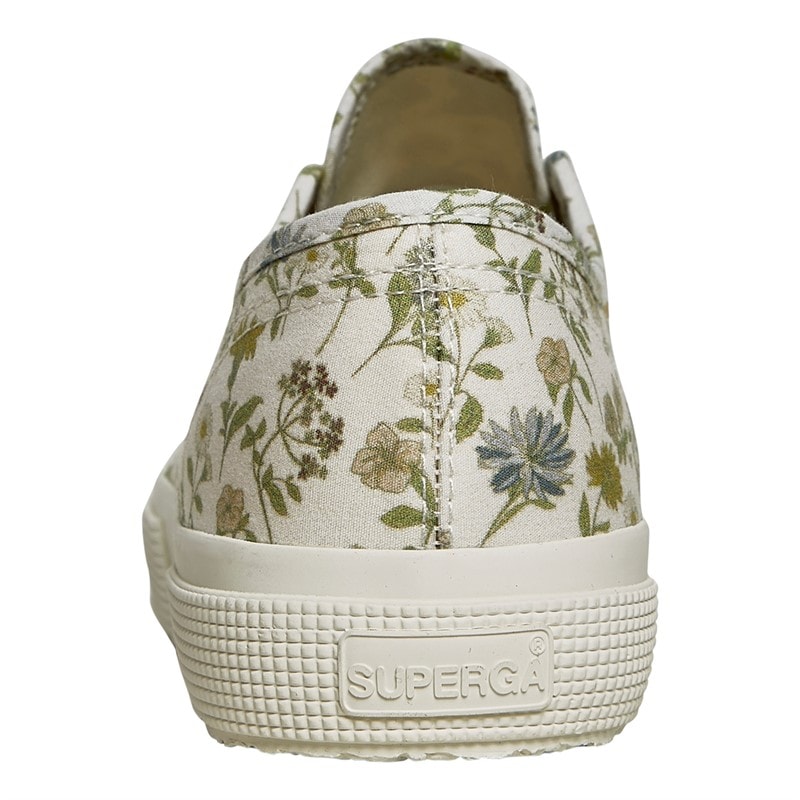 Superga Womens 2750 Print Canvas Trainers White Avorio/ Floral Print - Image 3