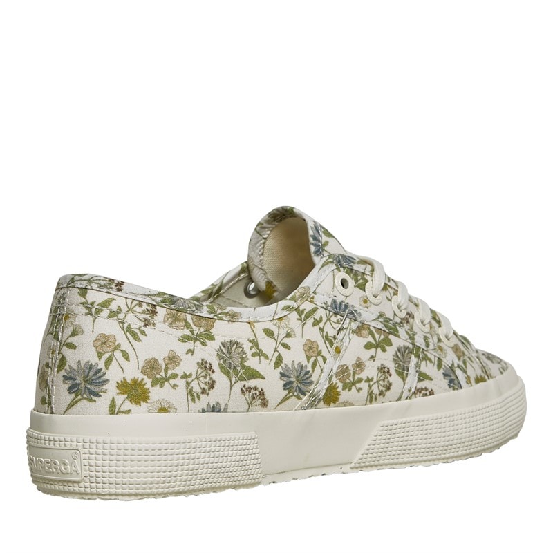 Superga Womens 2750 Print Canvas Trainers White Avorio/ Floral Print - Image 5