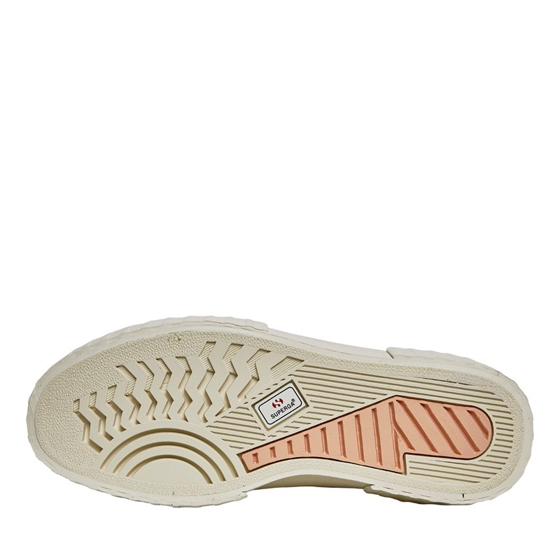 Superga Womens 2631 Stripe Platform Canvas Trainers Pink Peach/Avorio - Image 2