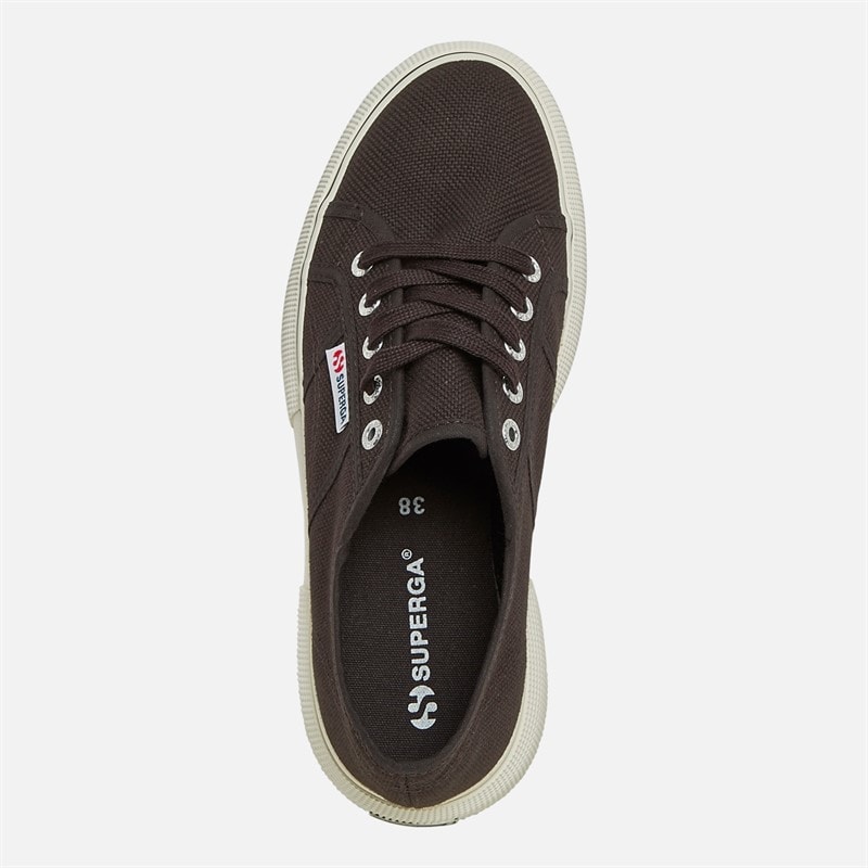 Superga Womens 2287 Bubble Line Canvas Trainers Black Bristol/Avorio - Image 4