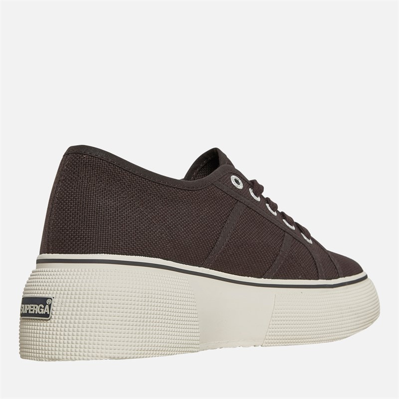 Superga Womens 2287 Bubble Line Canvas Trainers Black Bristol/Avorio - Image 5