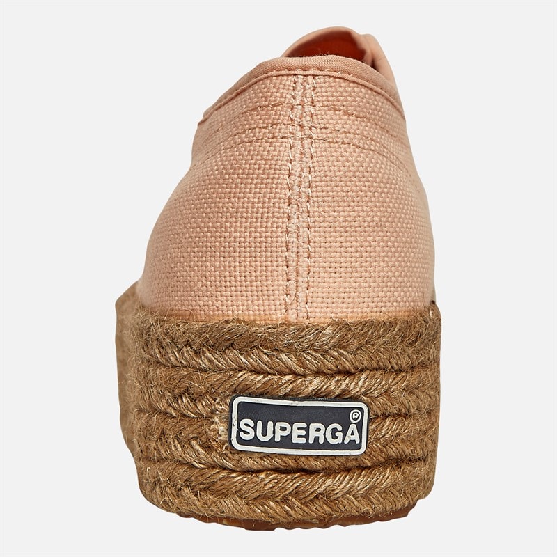 Superga Womens 2790 Rope Canvas Trainers Pink Peach - Image 3
