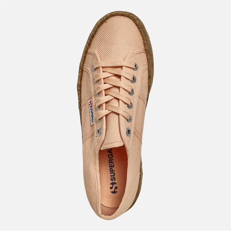 Superga Womens 2790 Rope Canvas Trainers Pink Peach - Image 4