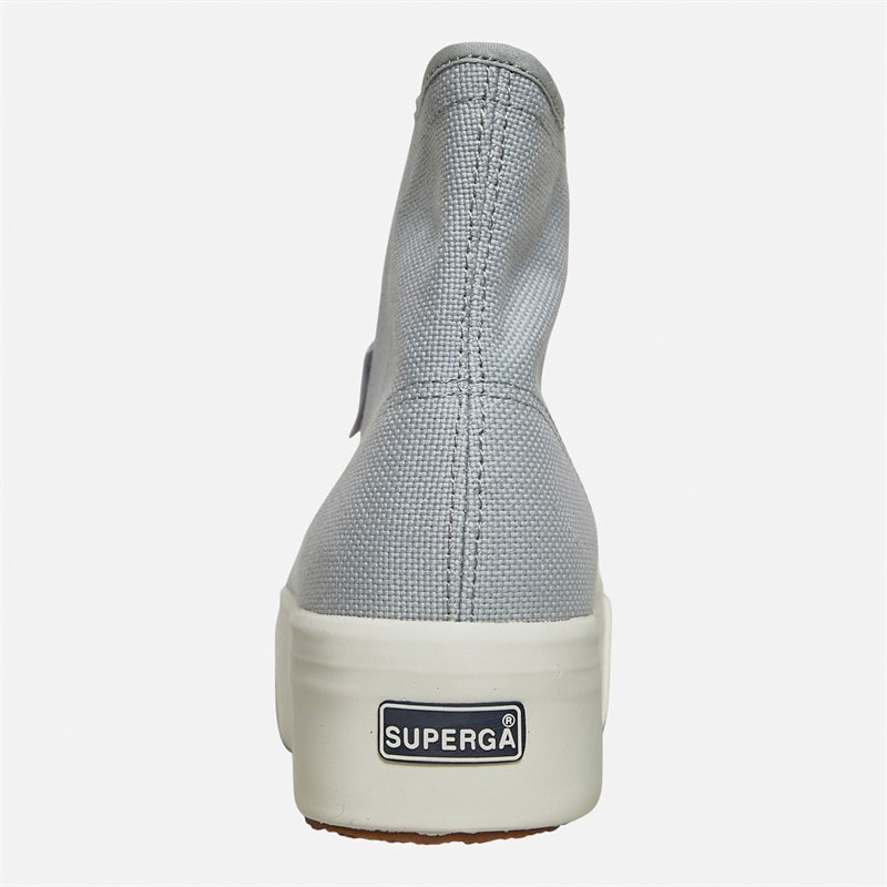 Superga Womens 2708 Hi Top Canvas Trainers Grey Lilla/Avorio - Image 3
