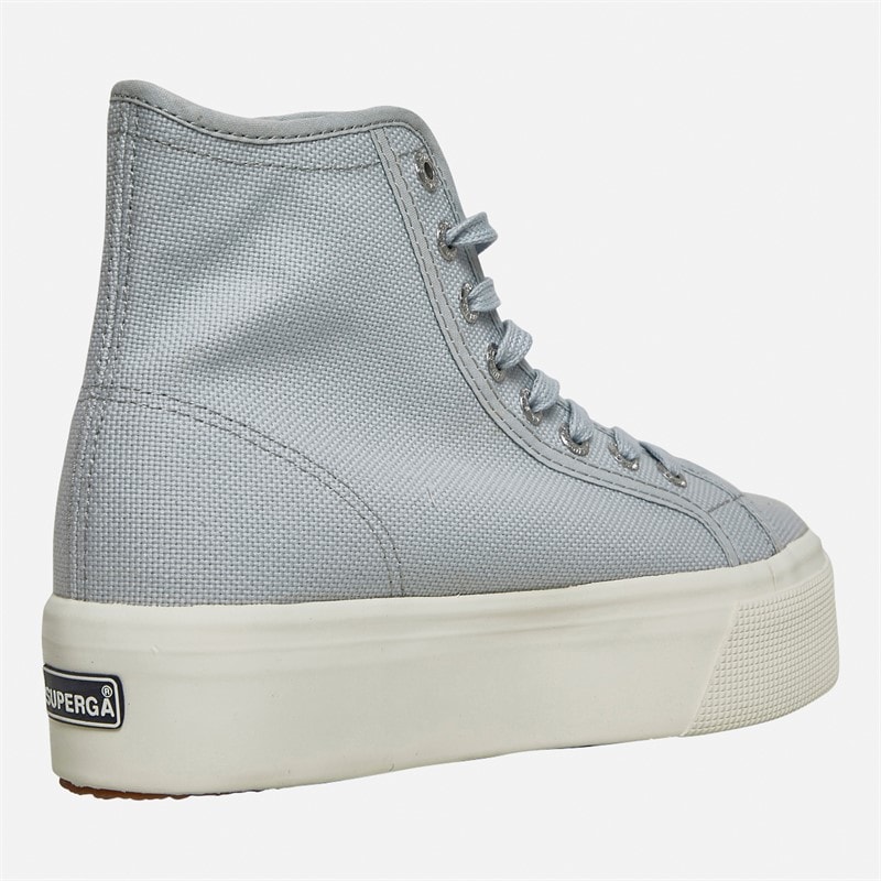 Superga Womens 2708 Hi Top Canvas Trainers Grey Lilla/Avorio - Image 5