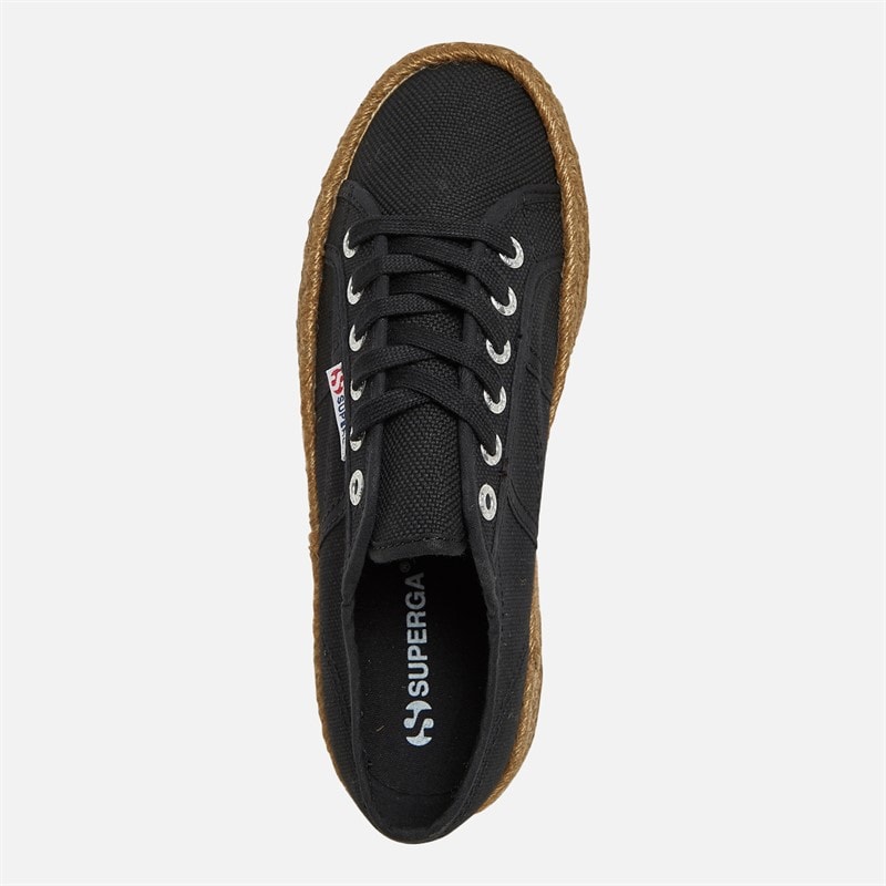 Superga Womens 2790 Rope Canvas Trainers Black - Image 4