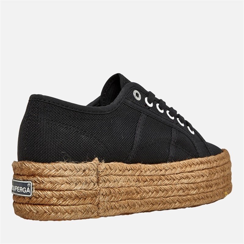 Superga Womens 2790 Rope Canvas Trainers Black - Image 5