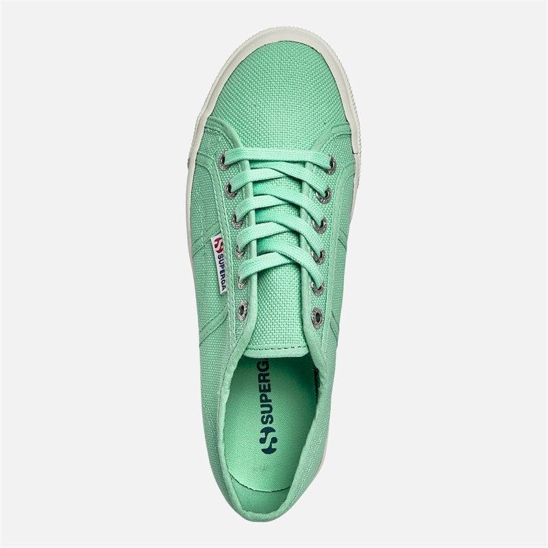 Superga Womens 2790 Cotw Linea Up And Down Canvas Trainers Green Water/Avorio - Image 4