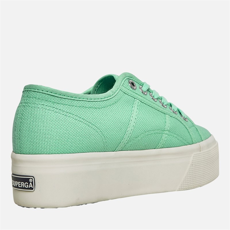 Superga Womens 2790 Cotw Linea Up And Down Canvas Trainers Green Water/Avorio - Image 5