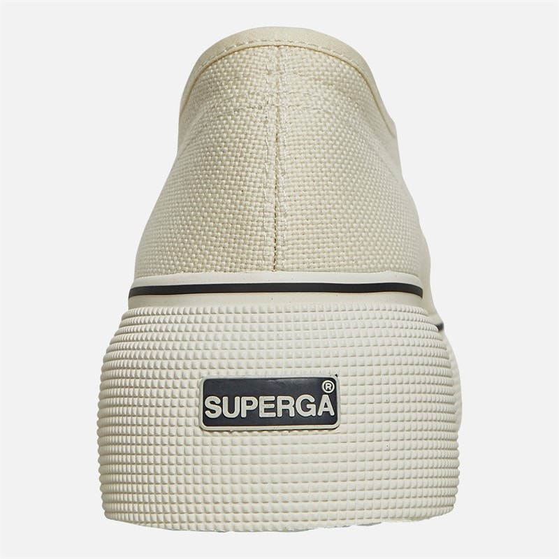 Superga Womens 2287 Bubble Line Canvas Trainers Beige Natural/Avorio - Image 3