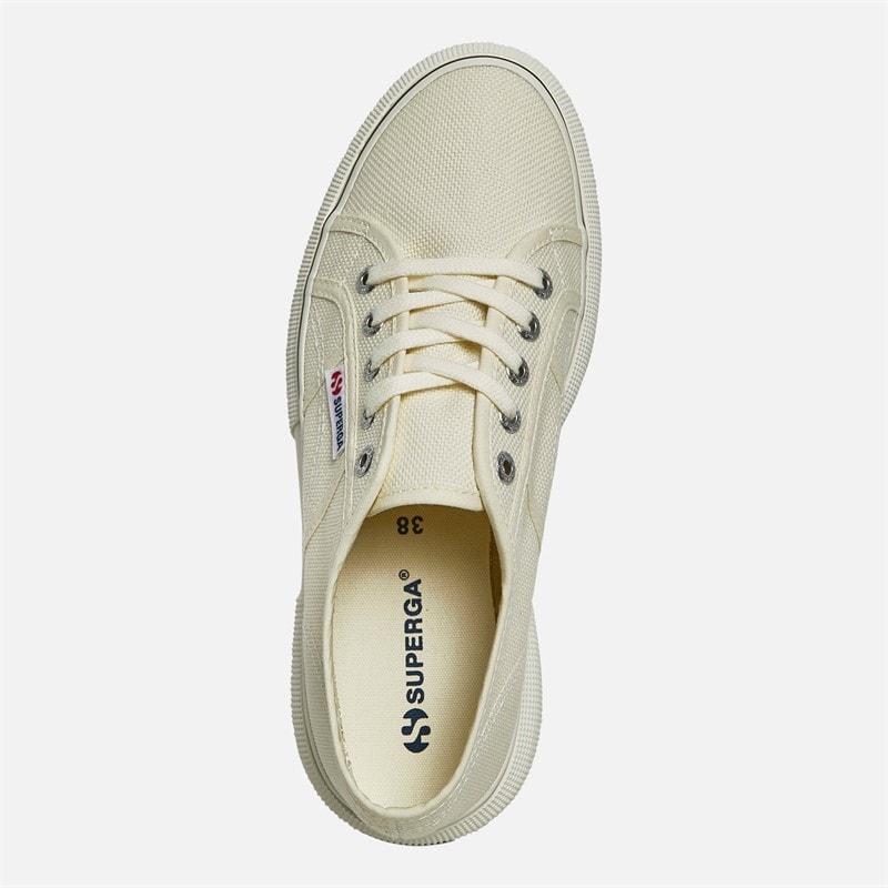 Superga Womens 2287 Bubble Line Canvas Trainers Beige Natural/Avorio - Image 4