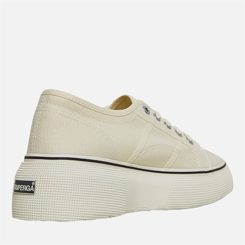 Superga Womens 2287 Bubble Line Canvas Trainers Beige Natural/Avorio - Image 5
