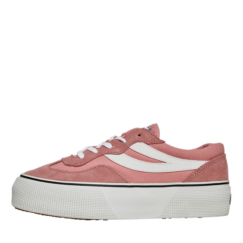 Superga Womens 3041 Revolley Colourblock Platform Trainers Pink/White - Image 1