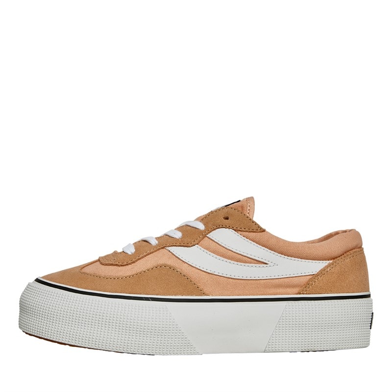 Superga Womens 3041 Revolley Colourblock Platform Trainers Pink Peach/White - Image 1