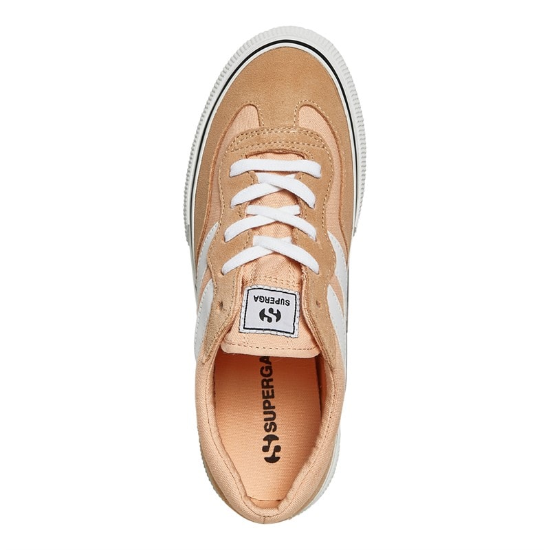 Superga Womens 3041 Revolley Colourblock Platform Trainers Pink Peach/White - Image 4