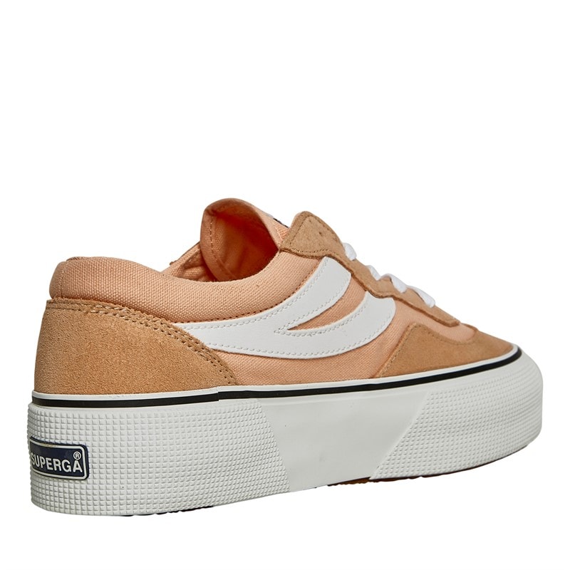 Superga Womens 3041 Revolley Colourblock Platform Trainers Pink Peach/White - Image 5