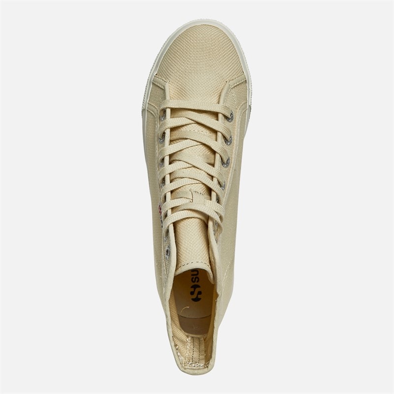 Superga Womens 2708 Hi Top Canvas Trainers Light Beige/Eggshell/Avorio - Image 4
