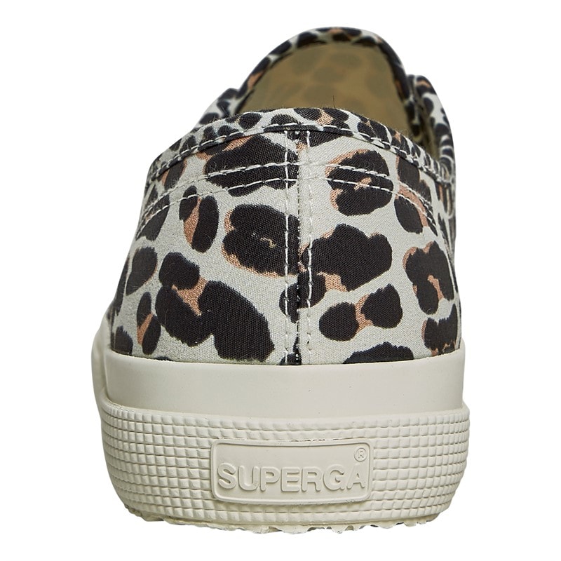 Superga Womens 2750 Print Canvas Trainers Light Beige Leopard/Avorio - Image 3