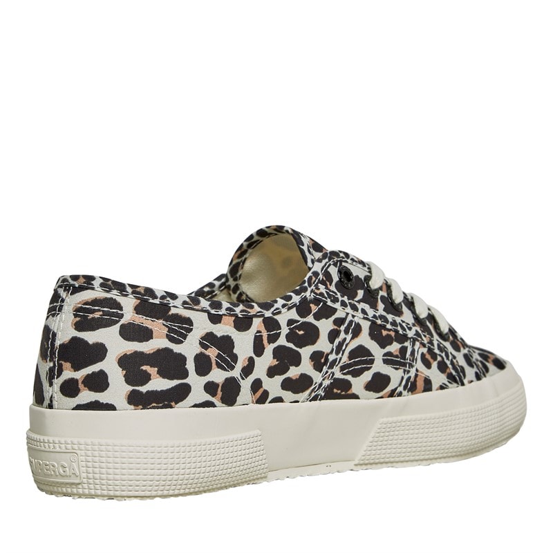 Superga Womens 2750 Print Canvas Trainers Light Beige Leopard/Avorio - Image 5