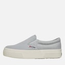 Superga Womens 2740 Platform Slip-On Canvas Trainers Grey Lilla/Avorio