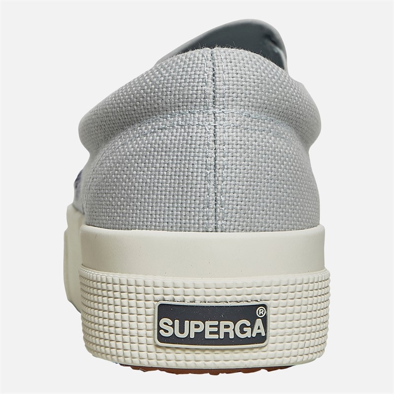 Superga Womens 2740 Platform Slip-On Canvas Trainers Grey Lilla/Avorio - Image 3
