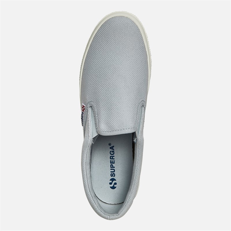 Superga Womens 2740 Platform Slip-On Canvas Trainers Grey Lilla/Avorio - Image 4