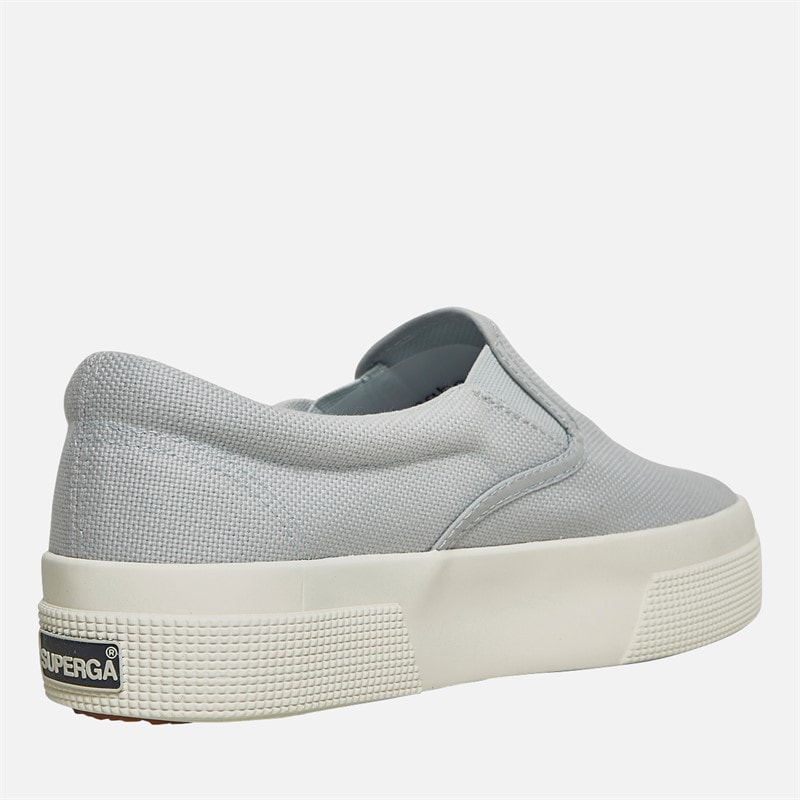 Superga Womens 2740 Platform Slip-On Canvas Trainers Grey Lilla/Avorio - Image 5