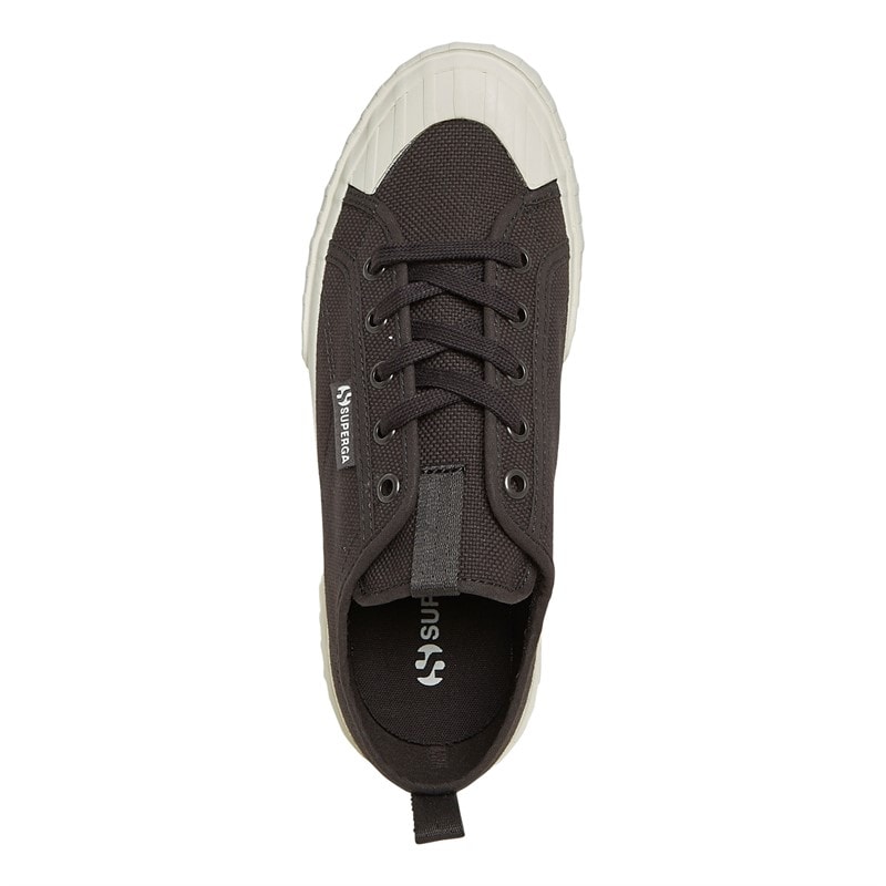 Superga Womens 2630 Stripe Webbing Canvas Trainers Black Bristol/Avorio - Image 4