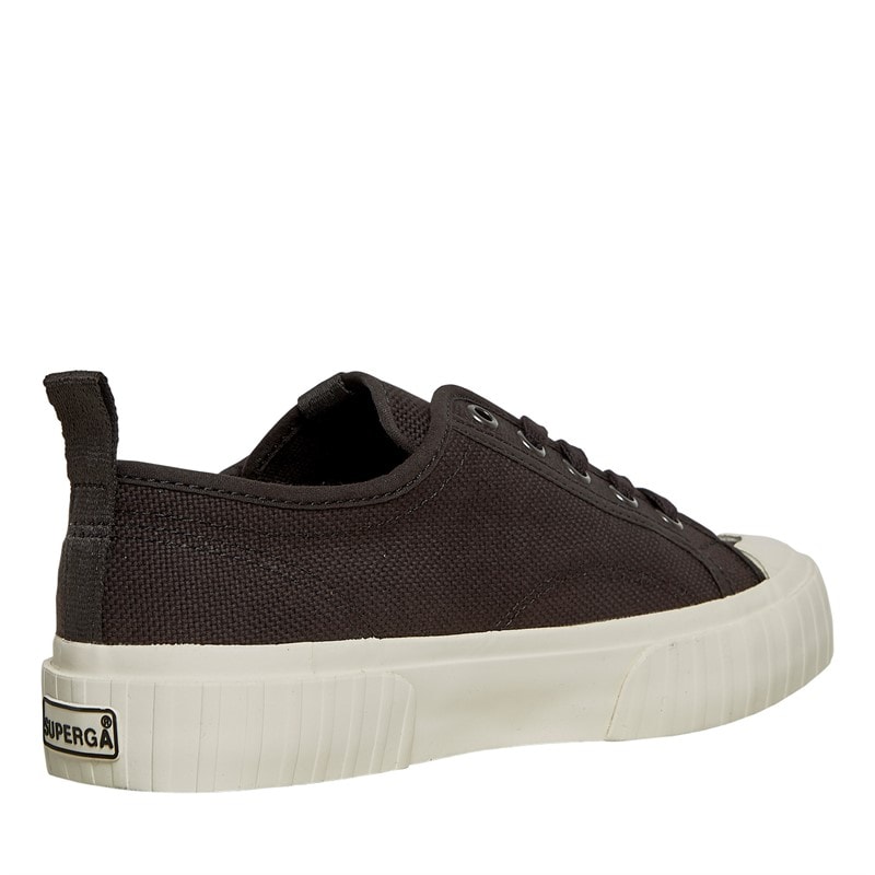 Superga Womens 2630 Stripe Webbing Canvas Trainers Black Bristol/Avorio - Image 5