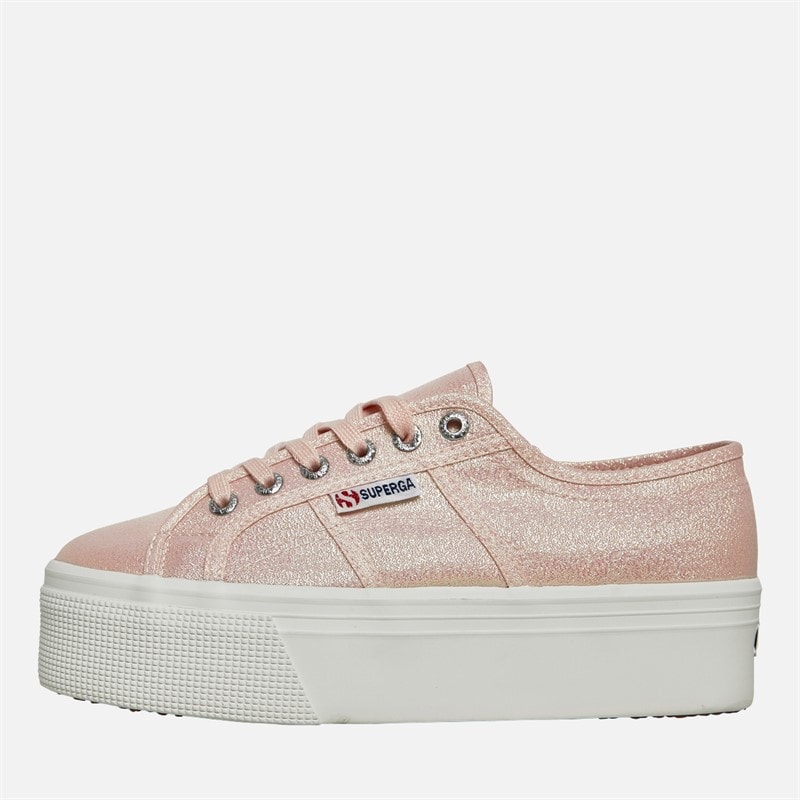 Superga Womens 2790 Lame Platform Canvas Trainers Pinkish Iridescent - Image 1