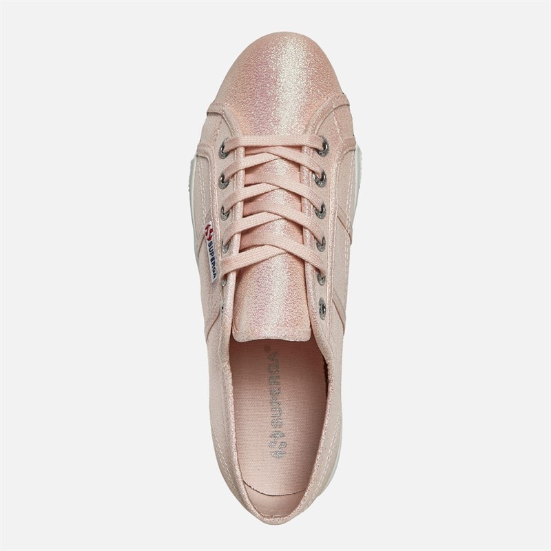 Superga Womens 2790 Lame Platform Canvas Trainers Pinkish Iridescent - Image 4
