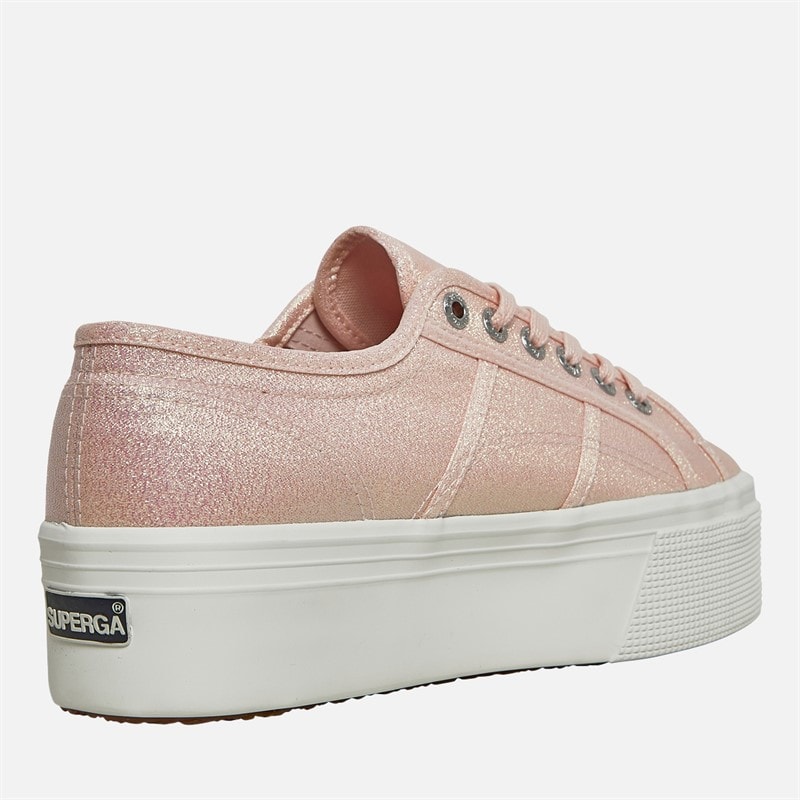 Superga Womens 2790 Lame Platform Canvas Trainers Pinkish Iridescent - Image 5