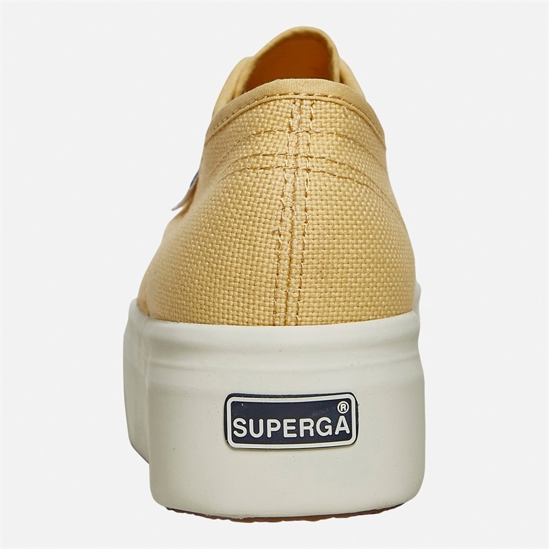 Superga Womens 2790 Cotw Linea Up And Down Canvas Trainers Light Yellow/Avorio - Image 3