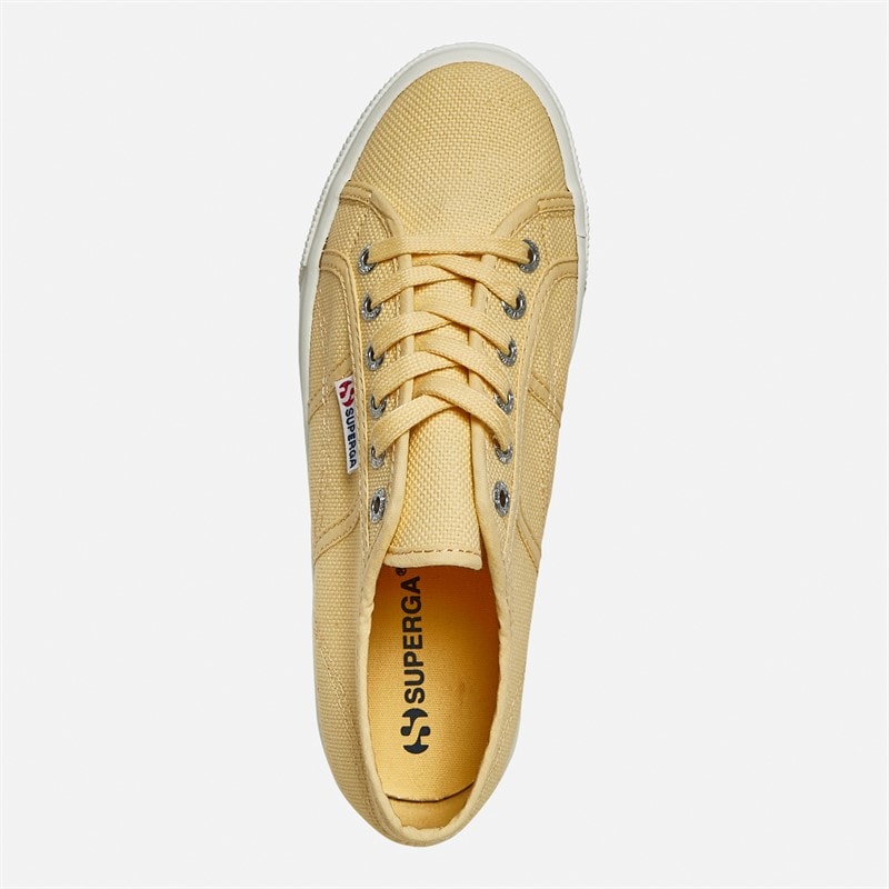Superga Womens 2790 Cotw Linea Up And Down Canvas Trainers Light Yellow/Avorio - Image 4