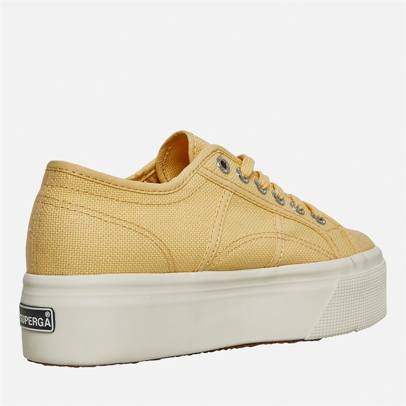 Superga Womens 2790 Cotw Linea Up And Down Canvas Trainers Light Yellow/Avorio - Image 5