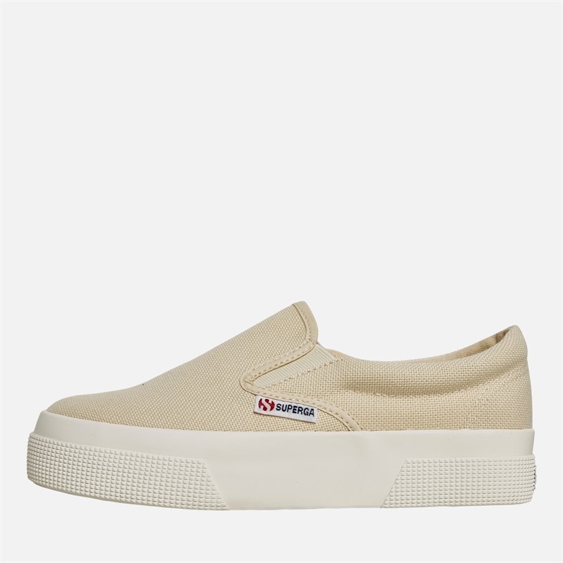 Superga Womens 2740 Platform Slip-On Canvas Trainers Light Beige/Eggshell/Avorio - Image 1