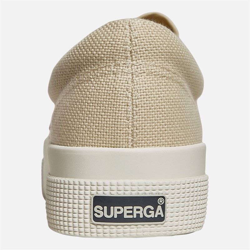 Superga Womens 2740 Platform Slip-On Canvas Trainers Light Beige/Eggshell/Avorio - Image 3