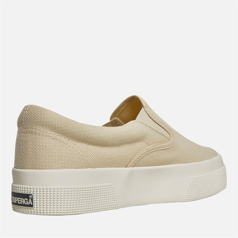 Superga Womens 2740 Platform Slip-On Canvas Trainers Light Beige/Eggshell/Avorio - Image 5