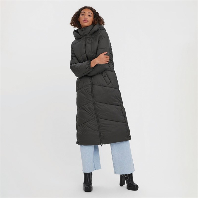 Vero Moda Womens Uppsala Long Puffer Coat Peat - Image 3