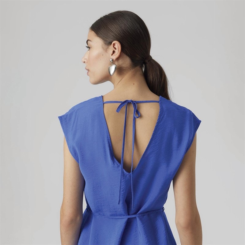 Vero Moda Womens Iris V-Neck Mini Dress Dazzling Blue - Image 3
