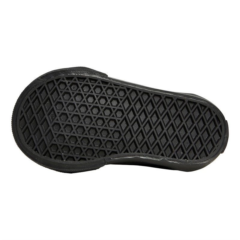 Vans Infant Old Skool Velcro Tumbled Leather Trainers Black Mono - Image 2