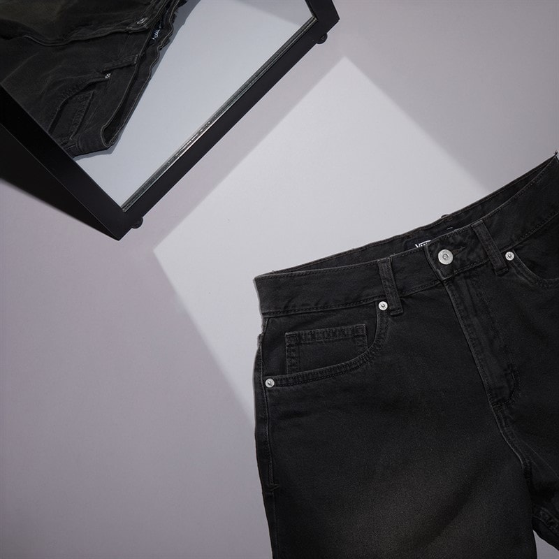Vans Womens Sirelle Cut-Off Denim Shorts Washed Black - Image 3