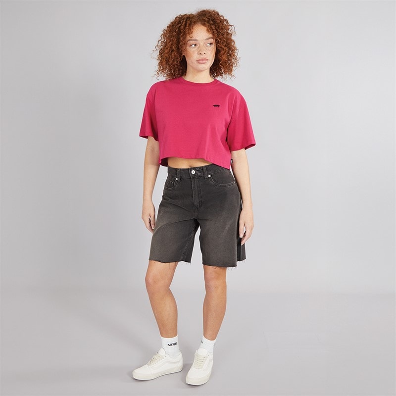 Vans Womens Sirelle Cut-Off Denim Shorts Washed Black - Image 4