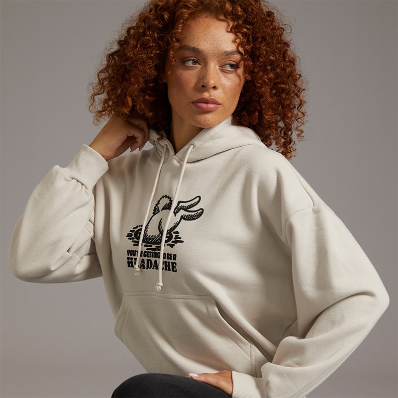 Vans Womens Down The Rabbit Hole Graphic Hoodie Taupe Mist - Image 1
