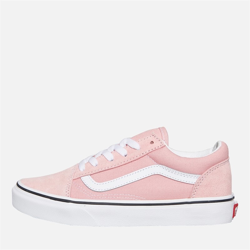 Vans Junior Girls Old Skool Trainers Powder Pink/True White - Image 1