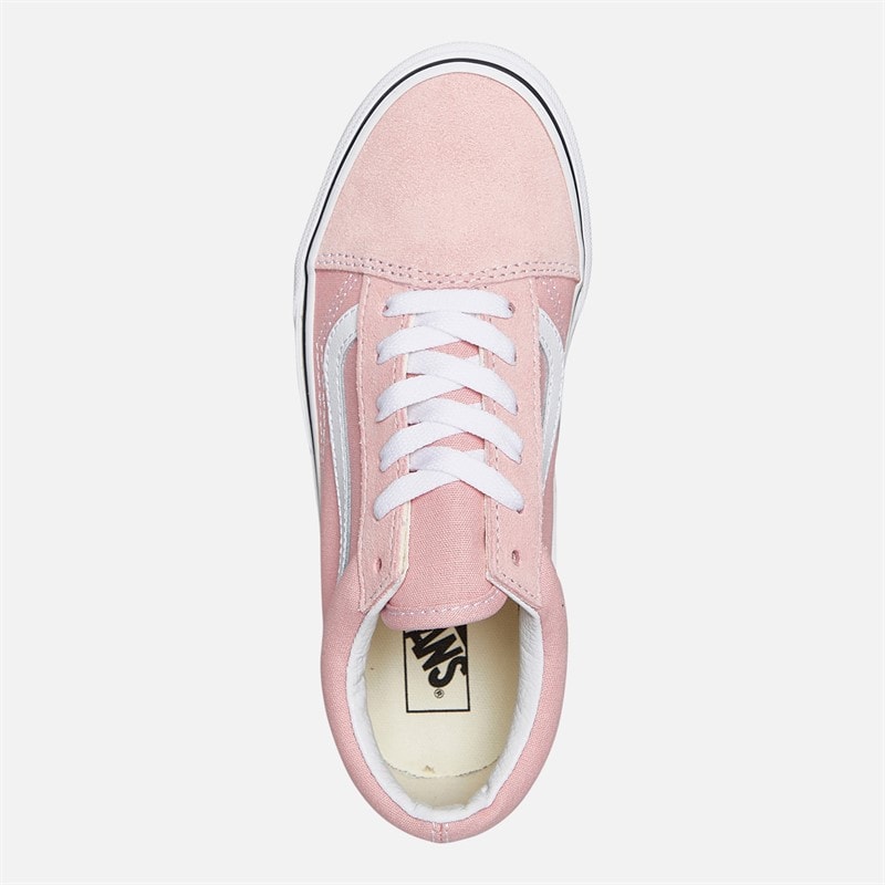 Vans Junior Girls Old Skool Trainers Powder Pink/True White - Image 4